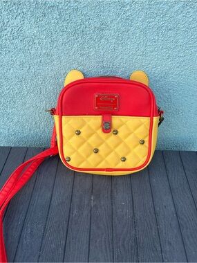 Loungefly Winnie the Pooh Red and Yellow Disney Quilted Crossbody Bag